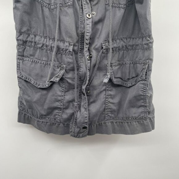 Mudd Womens Sleeveless Utility Vest Hoodie Gray Size Small - Picture 3 of 8